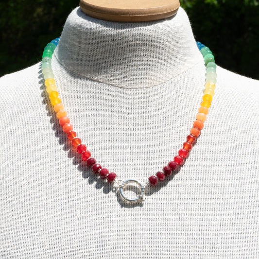 Rainbow LGBTQ Pride Hand Knotted Necklace