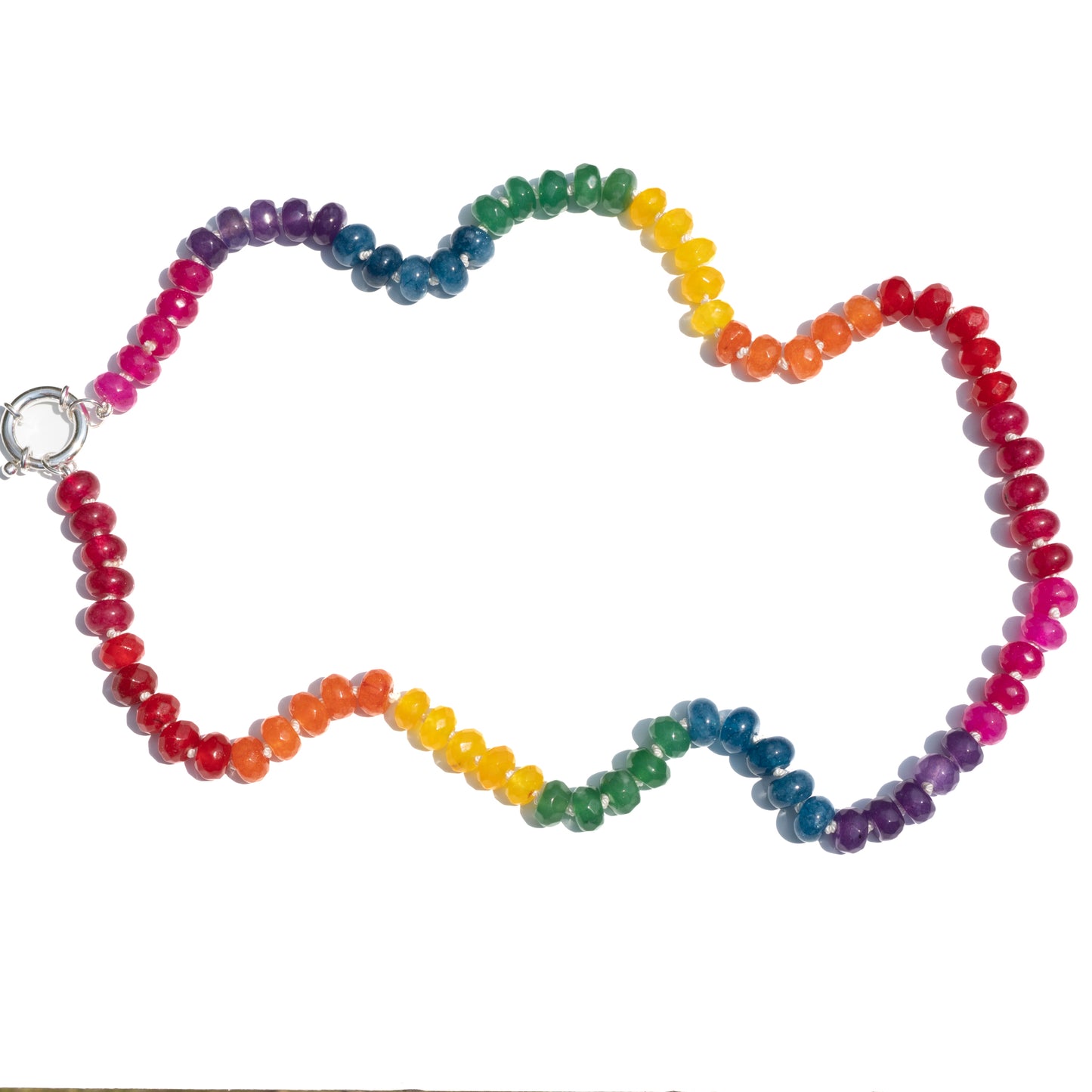 Hand Knotted Rainbow Beaded Necklace