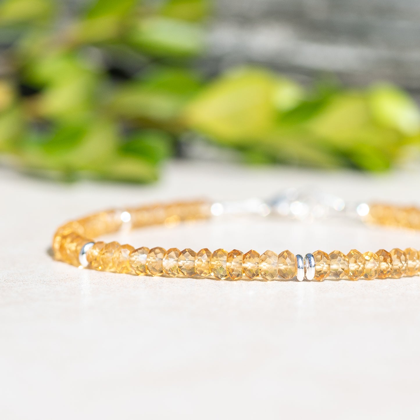 Citrine Gemstone Beaded Bracelet