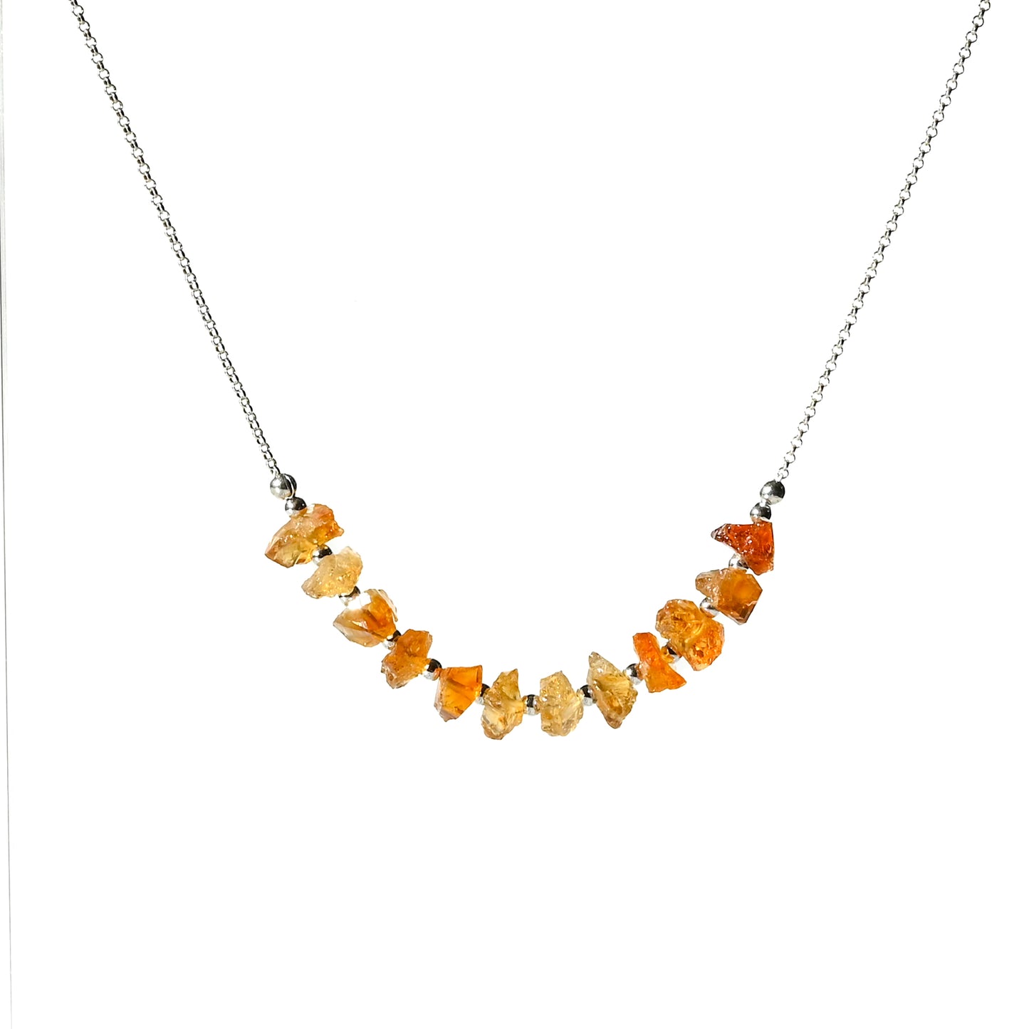 Raw Citrine & Sterling Silver Necklace OOAK
