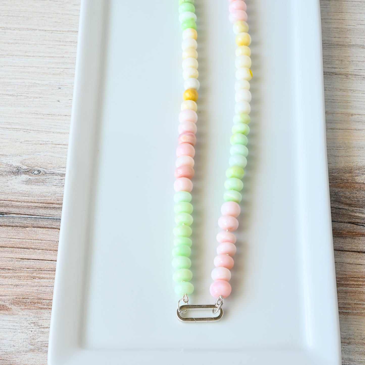 Pastel Opal Hand Knotted Necklace