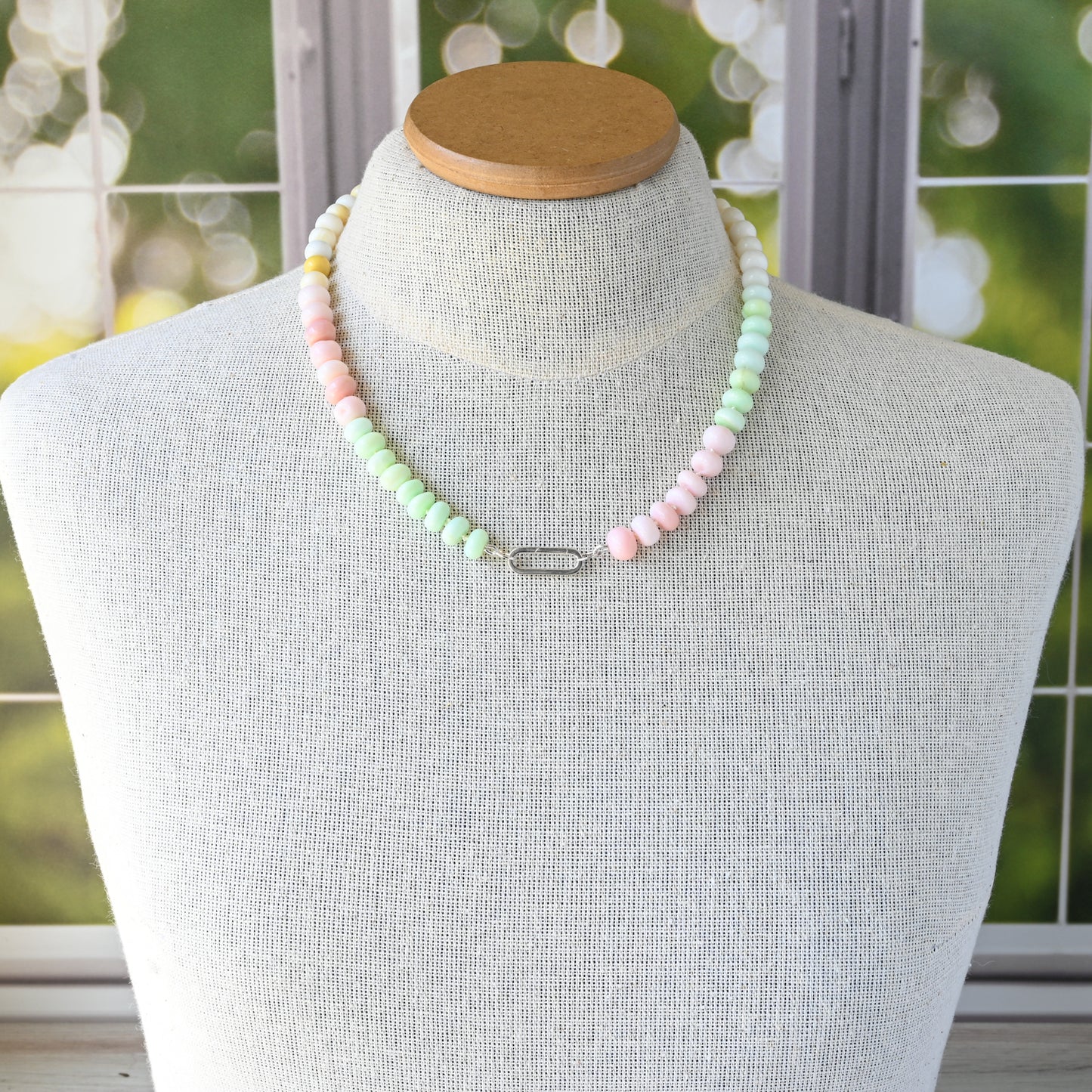 Pastel Opal Hand Knotted Necklace