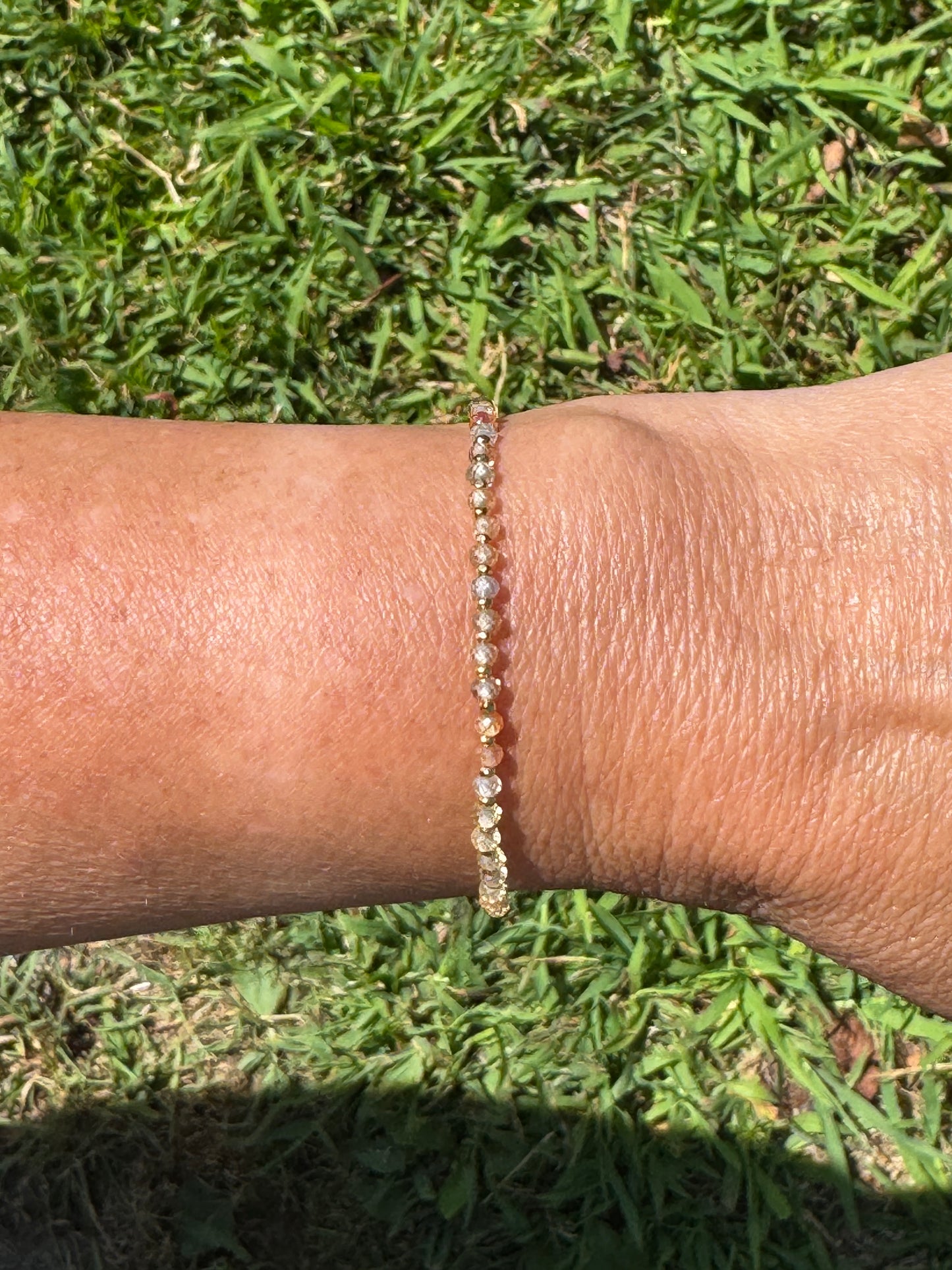 Zircon & Gold Filled Beaded Bracelet – November Birthstone