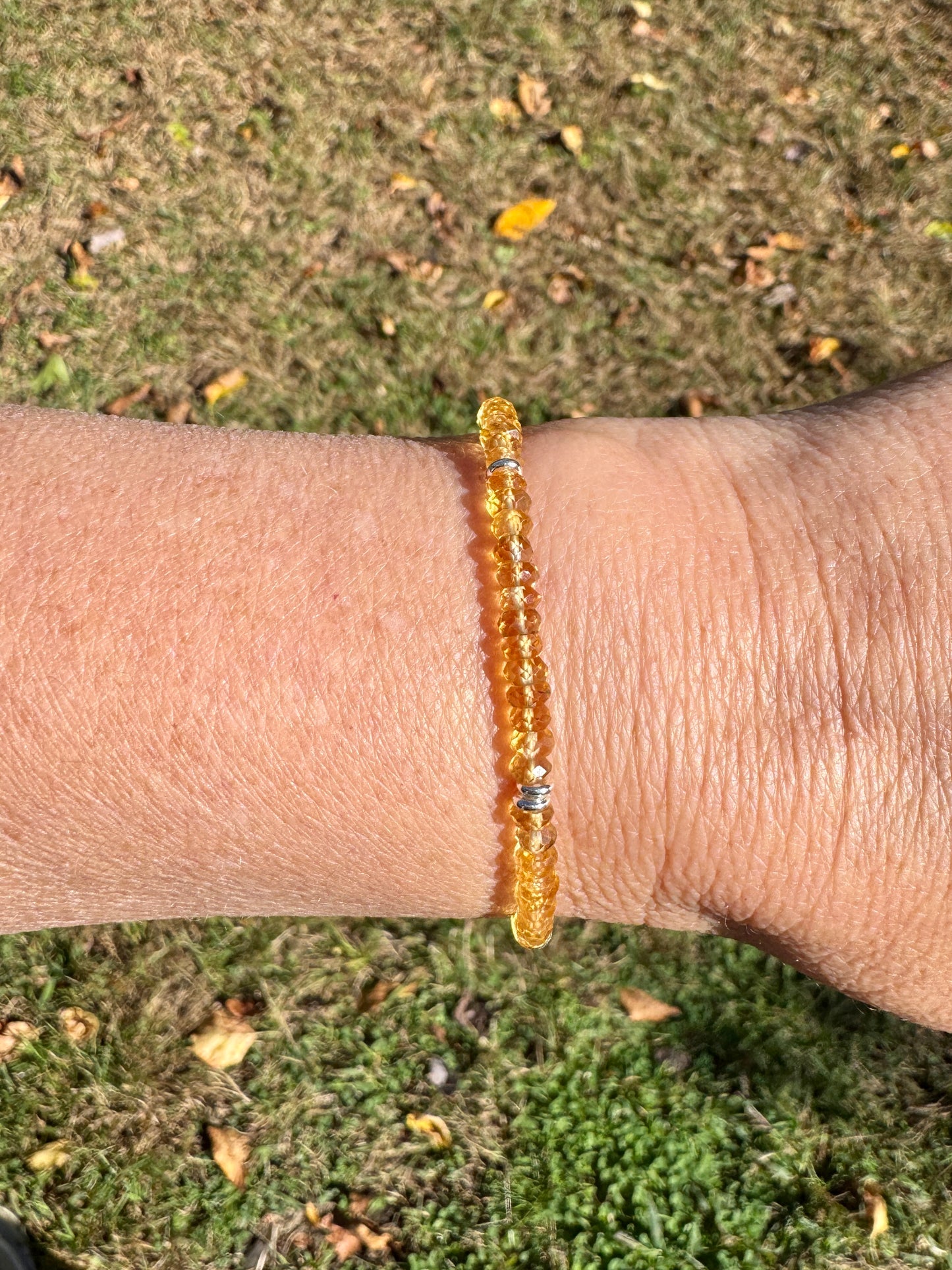 Citrine Gemstone Beaded Bracelet