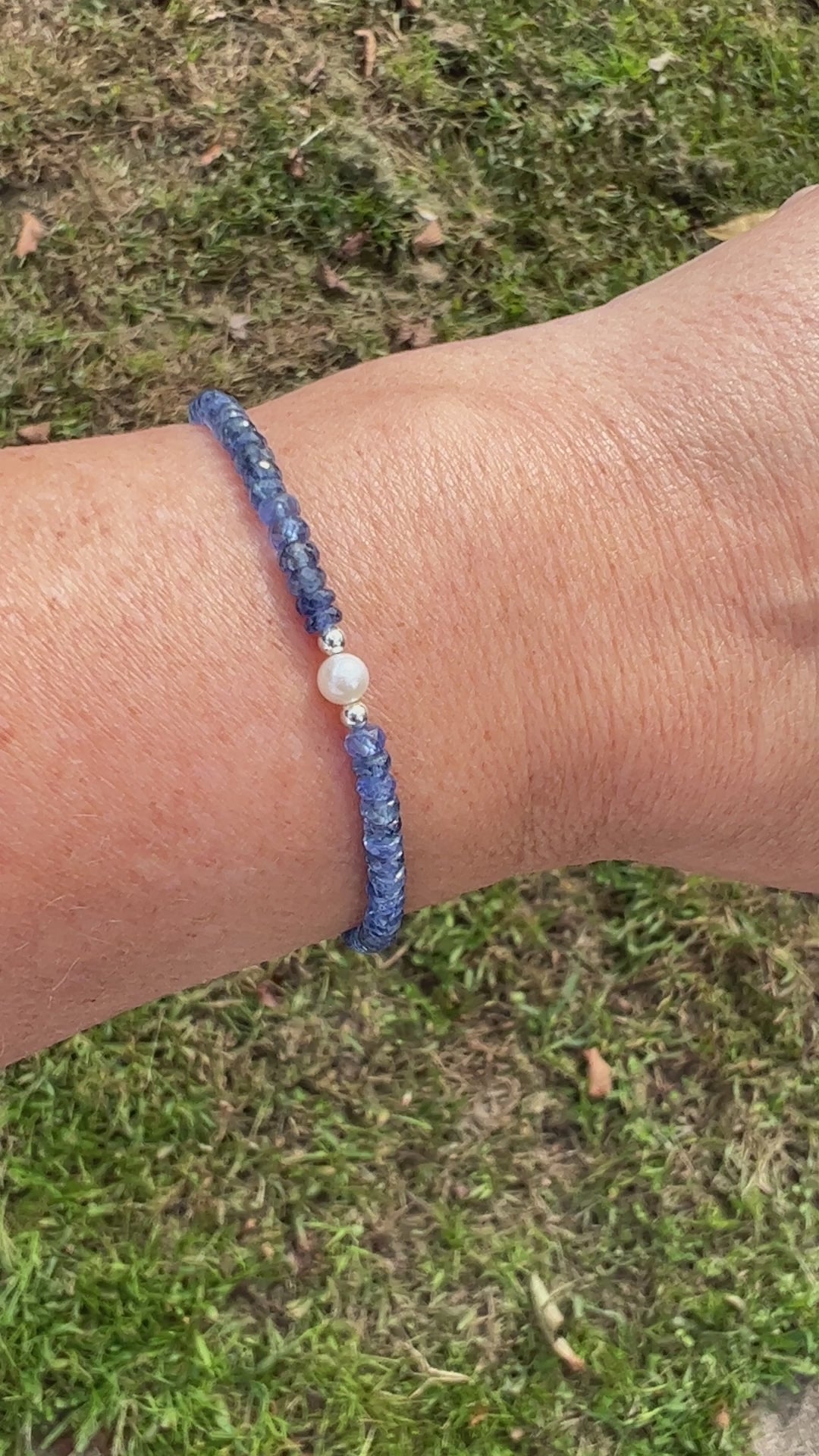 Natural Burma Blue Sapphire & Pearl Bracelet