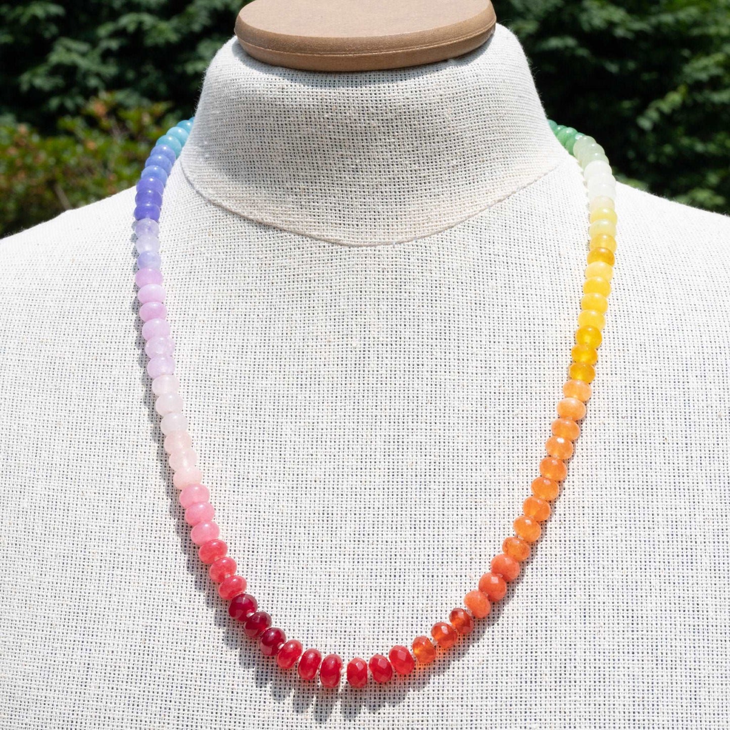 Hand Knotted Rainbow Necklace Gay Pride LGBTQ Blue Green #2