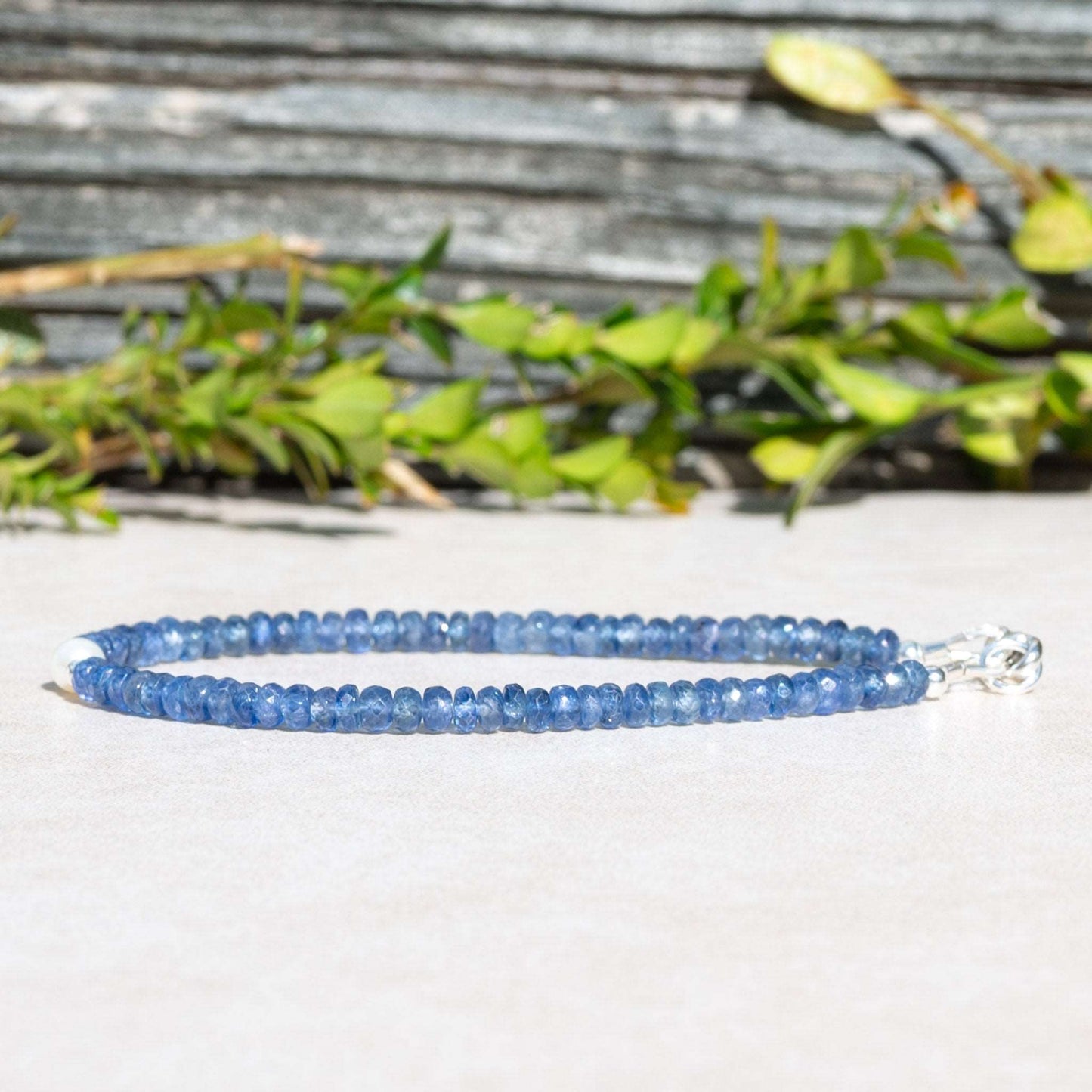 Natural Burma Blue Sapphire & Pearl Bracelet