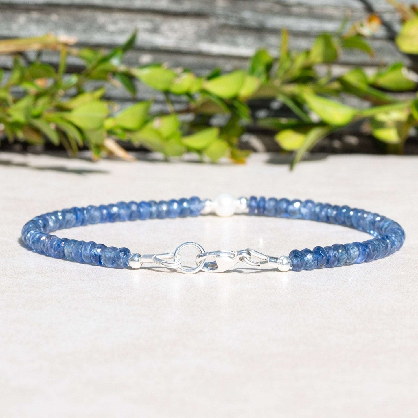 Natural Burma Blue Sapphire & Pearl Bracelet