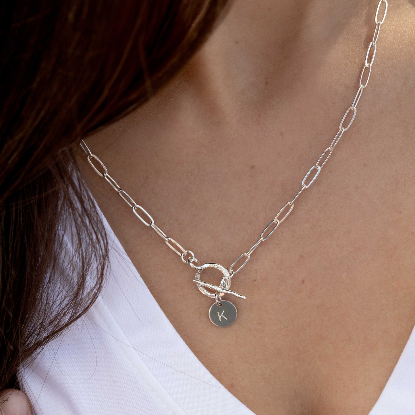 Sterling Silver Paperclip Chain Personalized Necklace