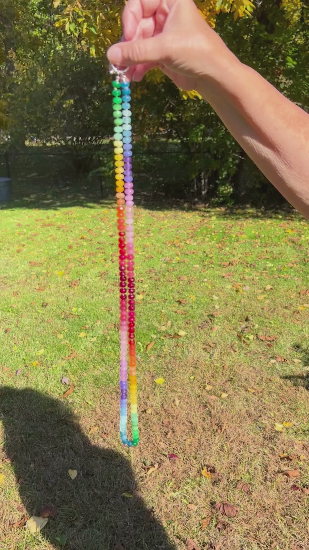 Super Long Rainbow Colors Gemstone Necklace - LGBTQ - Pride