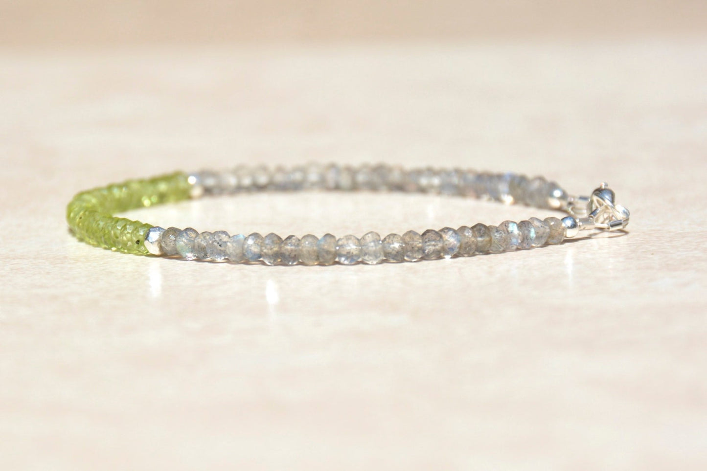 Peridot & Labradorite Gemstone Bracelet