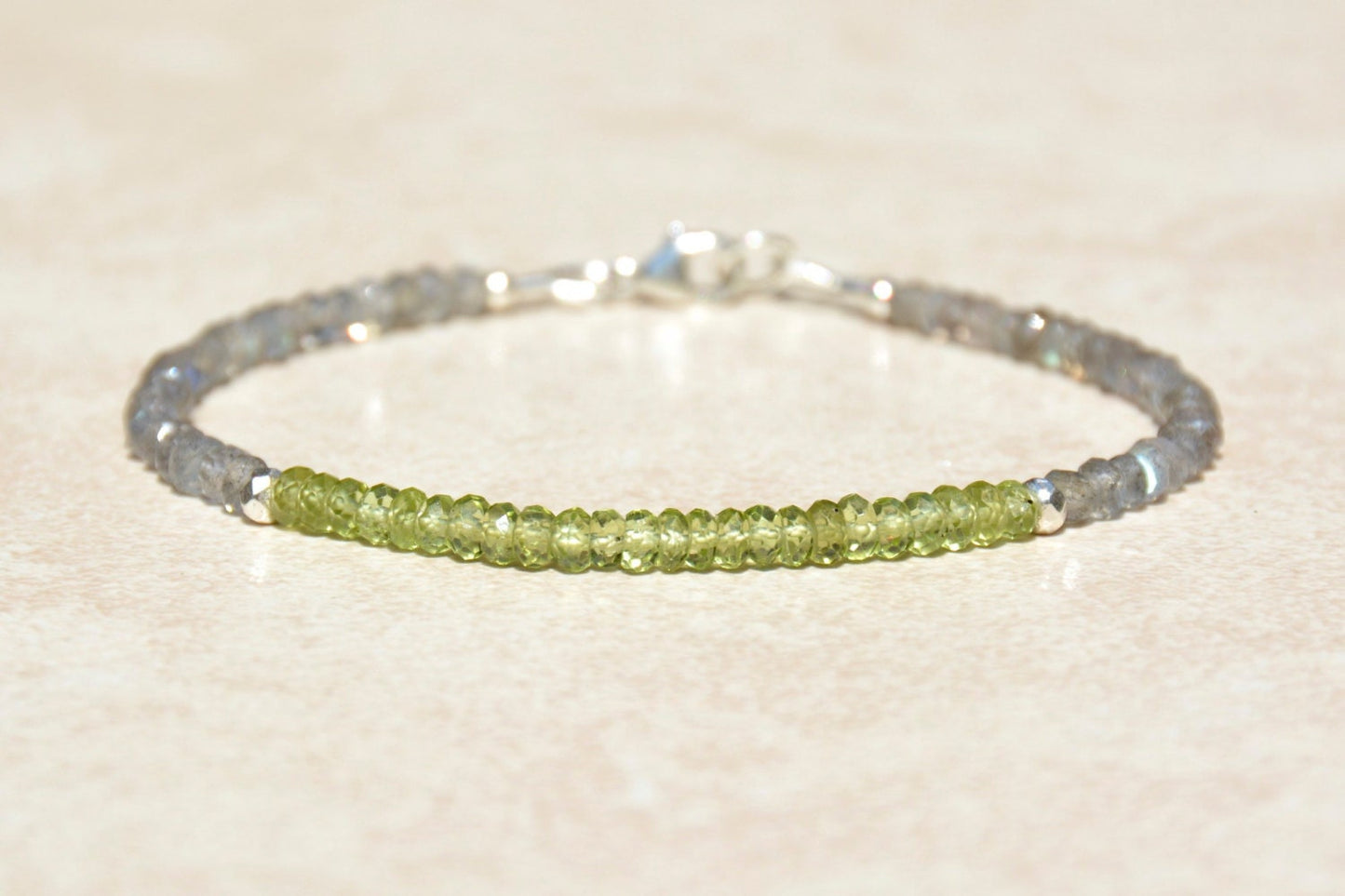 Peridot & Labradorite Gemstone Bracelet