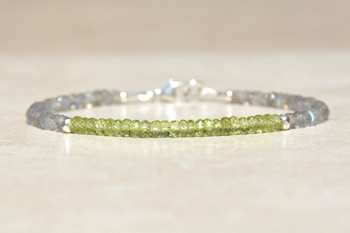 Peridot & Labradorite Gemstone Bracelet