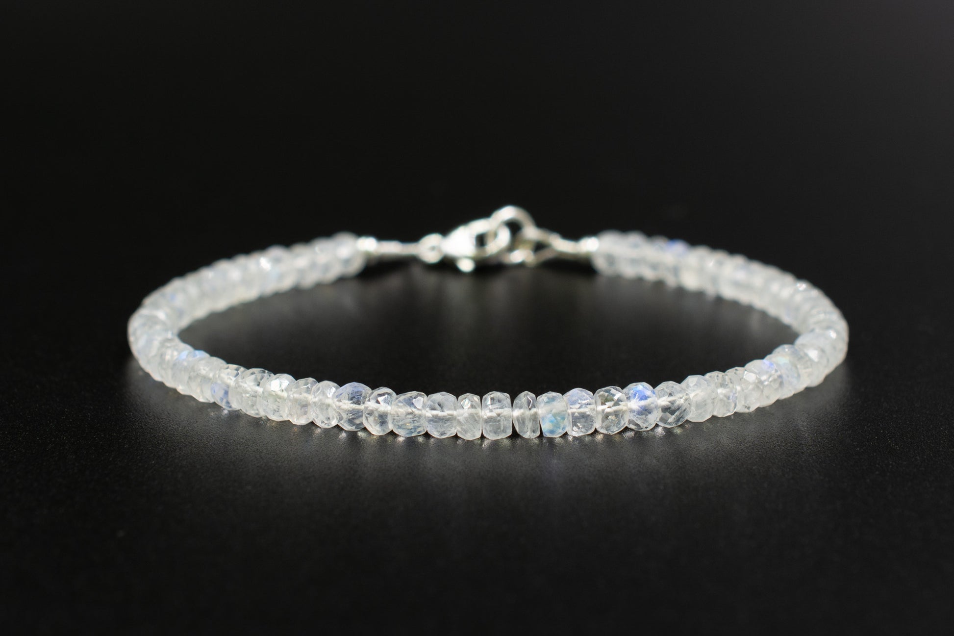 Handmade Natural Rainbow Moonstone June Birthstone Bracelet