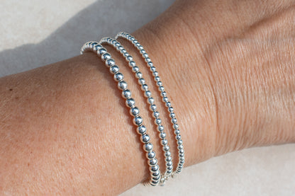 Gold and Sterling Silver Round Beaded Bracelet