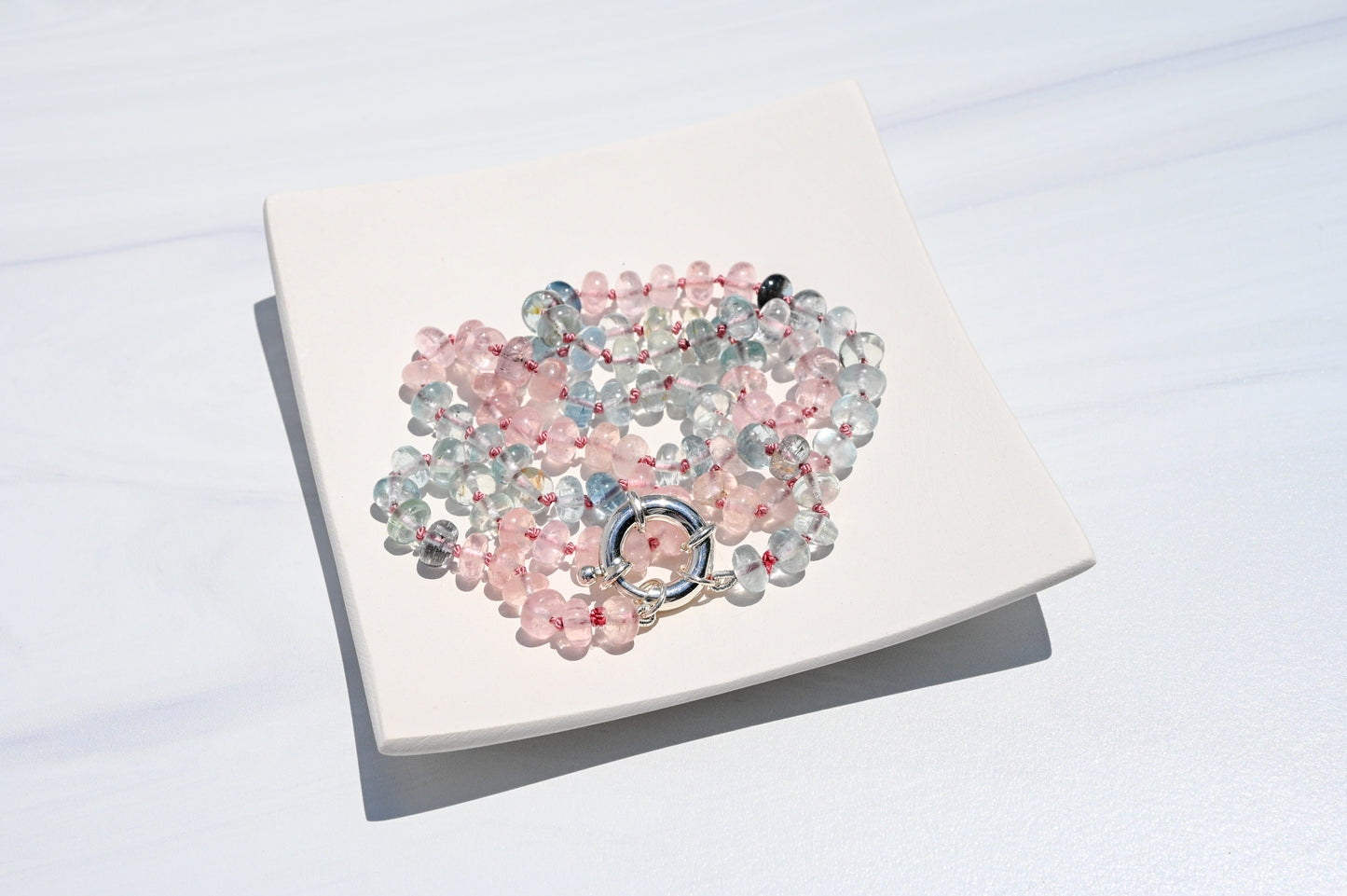 Hand Knotted Aquamarine Necklace