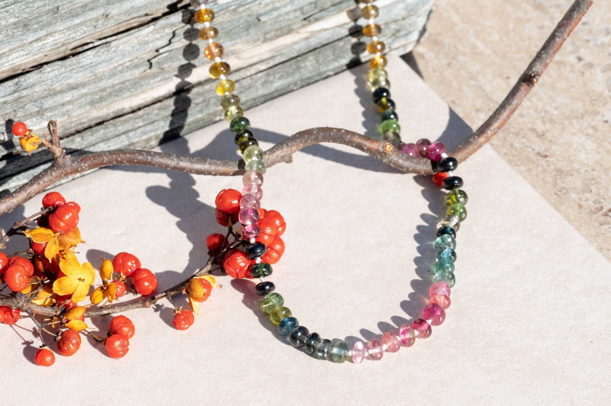 Hand Knotted Tourmaline Gemstone Necklace