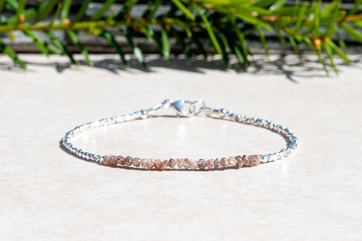 Champagne Diamond Beaded Bracelet