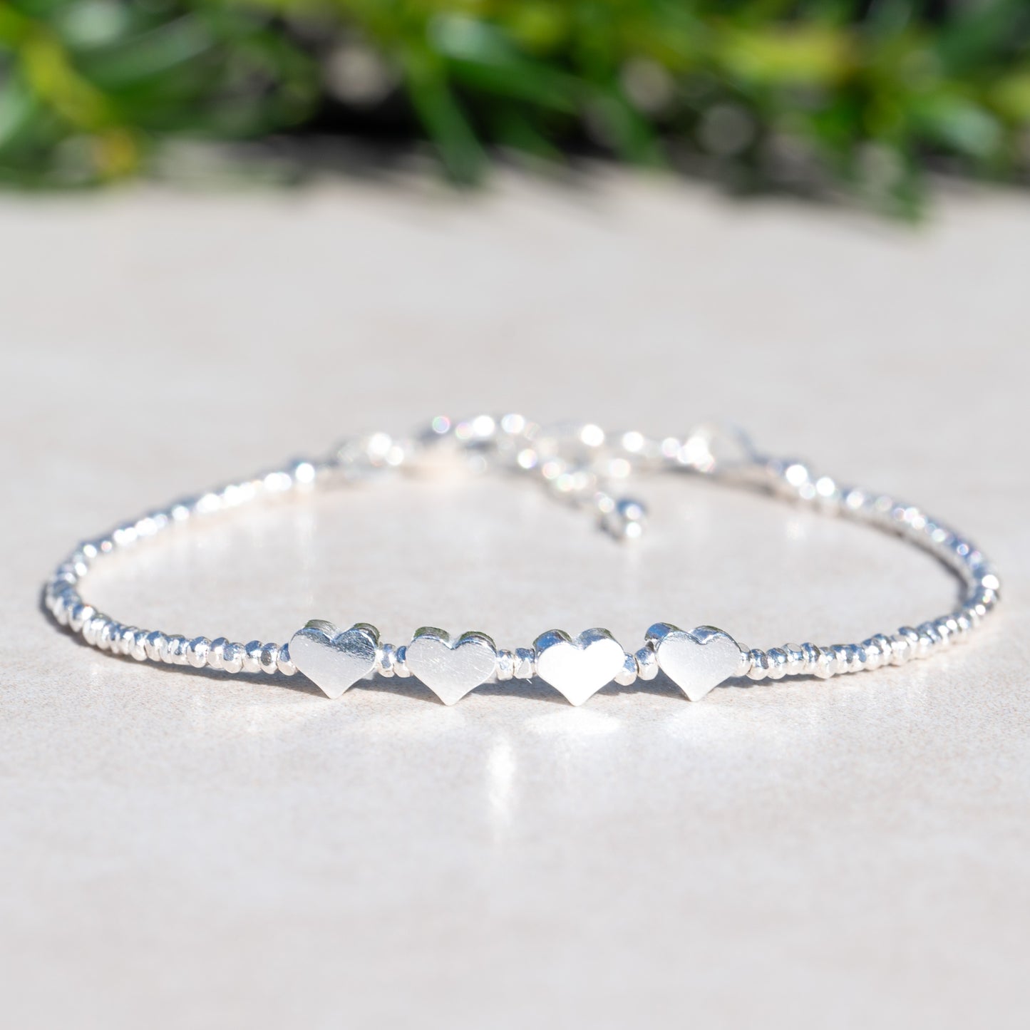 Milestone Birthday or Anniversary Sterling Silver Bracelet | 1 Silver Heart for Each Decade