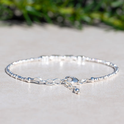 Milestone Birthday or Anniversary Sterling Silver Bracelet | 1 Silver Heart for Each Decade