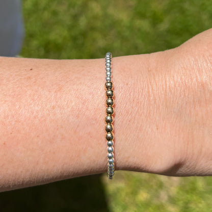 Milestone Birthday or Anniversary Bracelet in Gold and Sterling Silver | 1 Bead for Each Decade