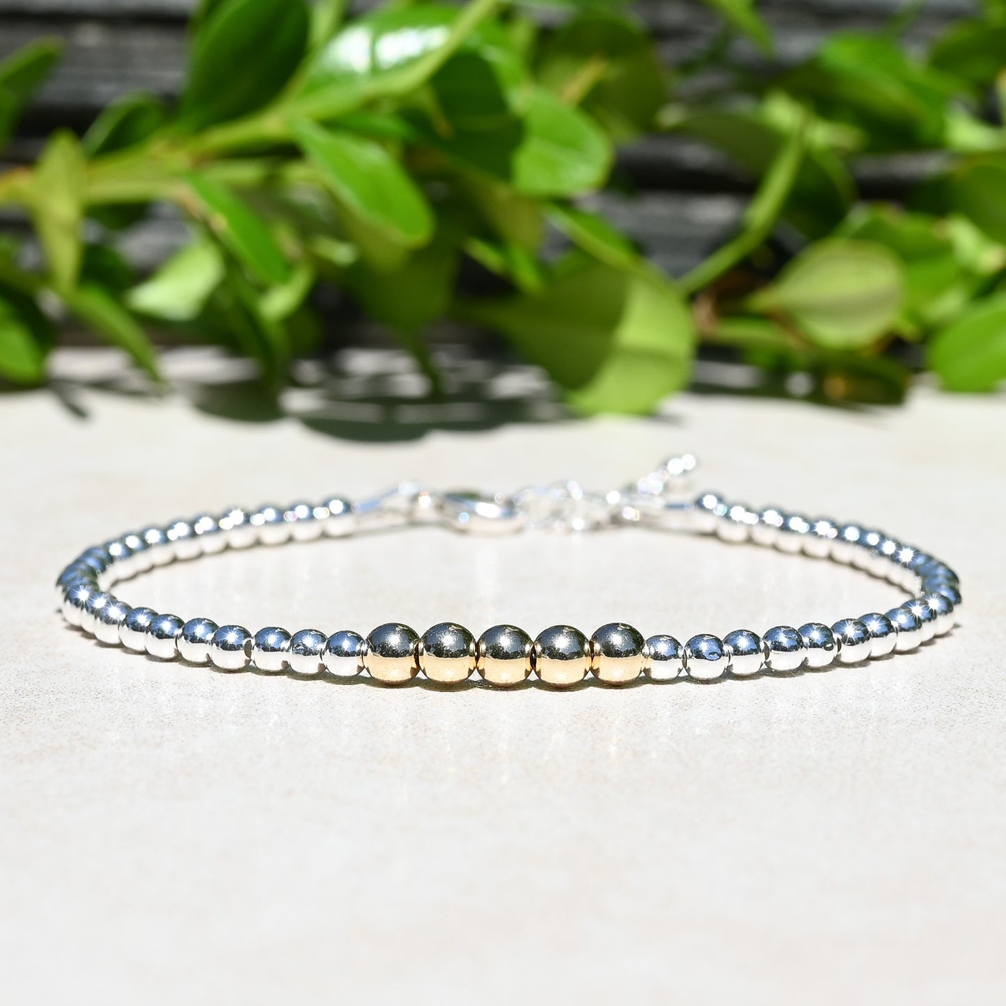 Milestone Birthday or Anniversary Bracelet in Gold and Sterling Silver | 1 Bead for Each Decade