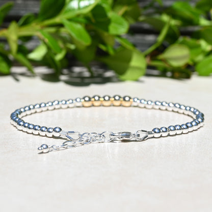 Milestone Birthday or Anniversary Bracelet in Gold and Sterling Silver | 1 Bead for Each Decade