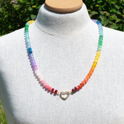 Hand Knotted Ombre Rainbow Necklace