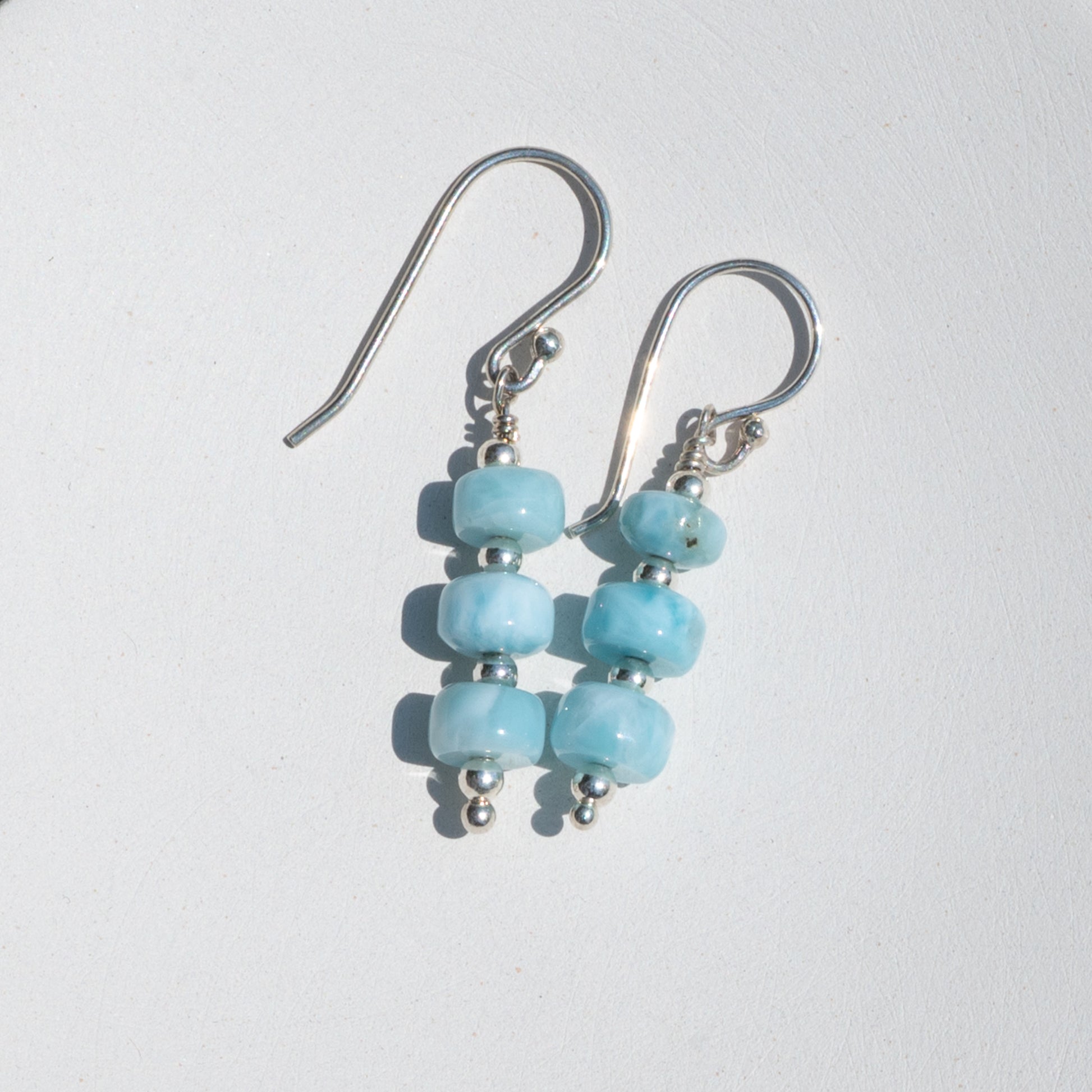Larimar and Sterling Silver Earrings