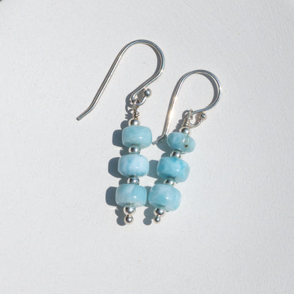Larimar and Sterling Silver Earrings