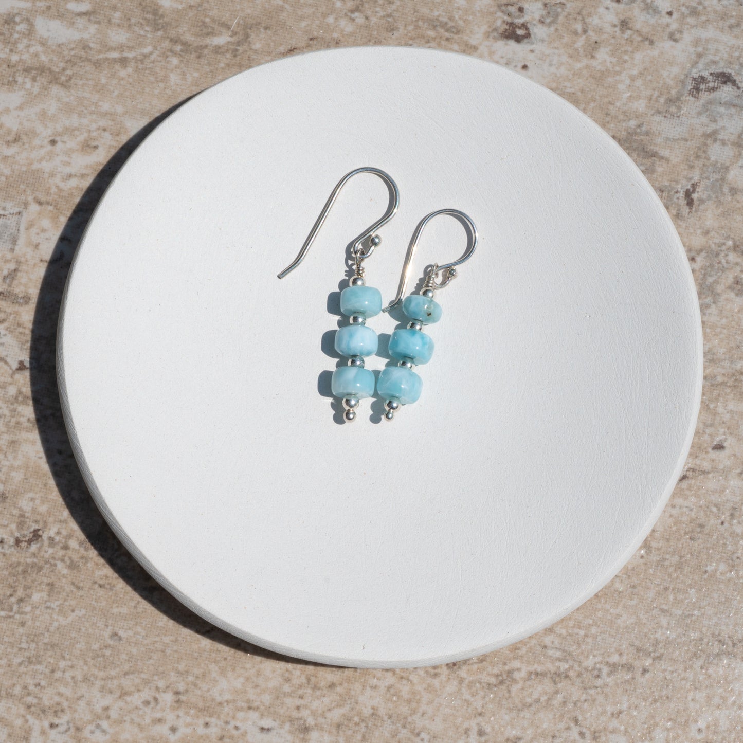 Larimar and Sterling Silver Earrings