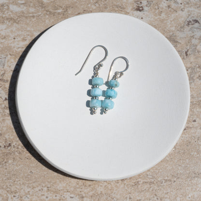 Larimar and Sterling Silver Earrings