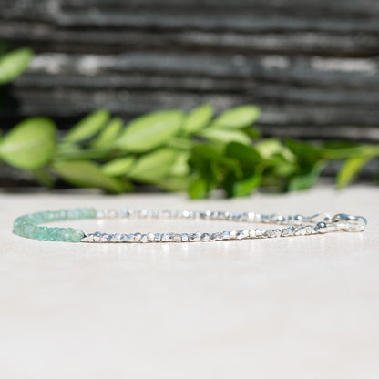 Zambian Emerald Birthstone Bracelet for May