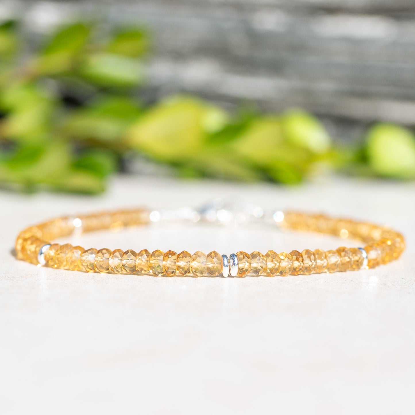 Citrine Gemstone Beaded Bracelet