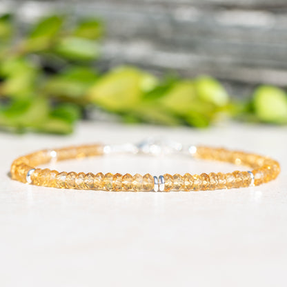 Citrine Gemstone Beaded Bracelet