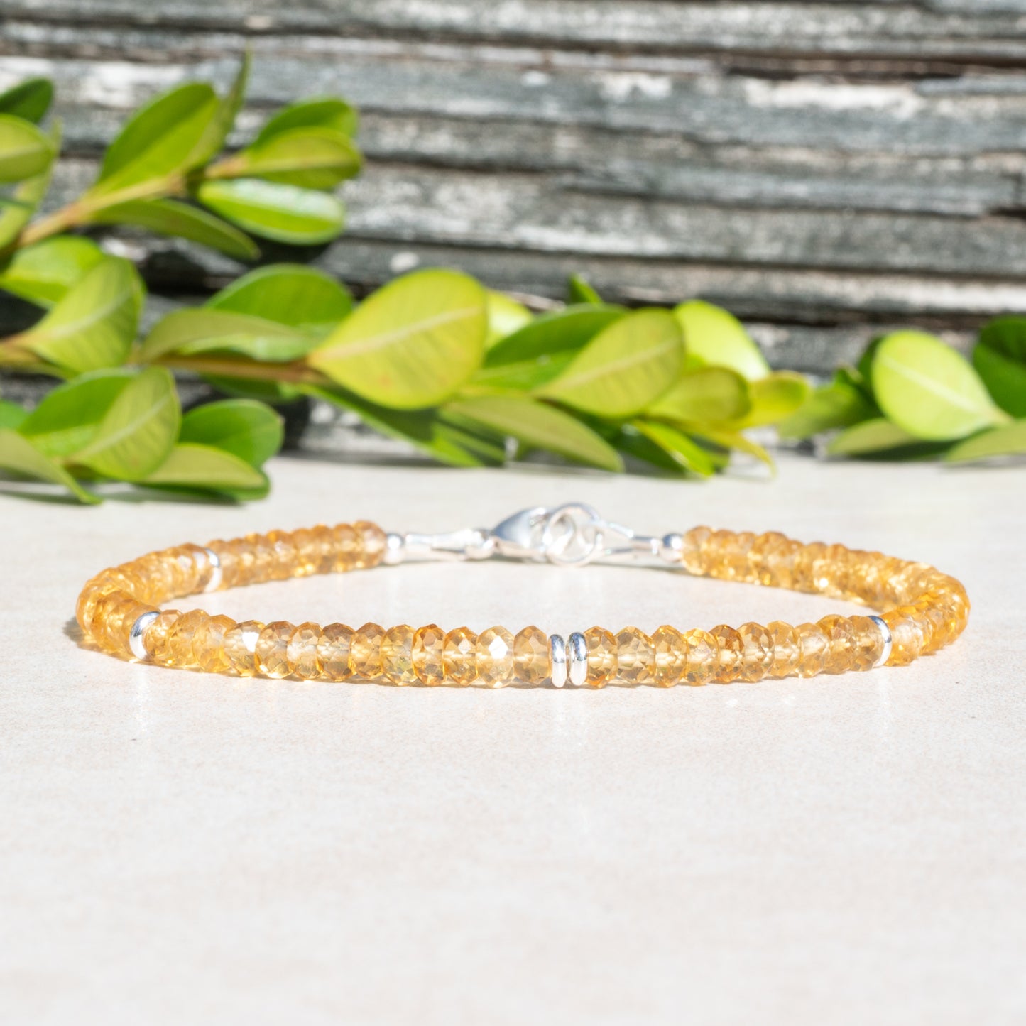 Citrine Gemstone Beaded Bracelet