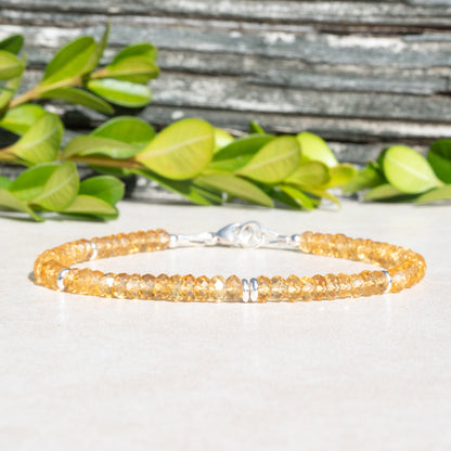 Citrine Gemstone Beaded Bracelet