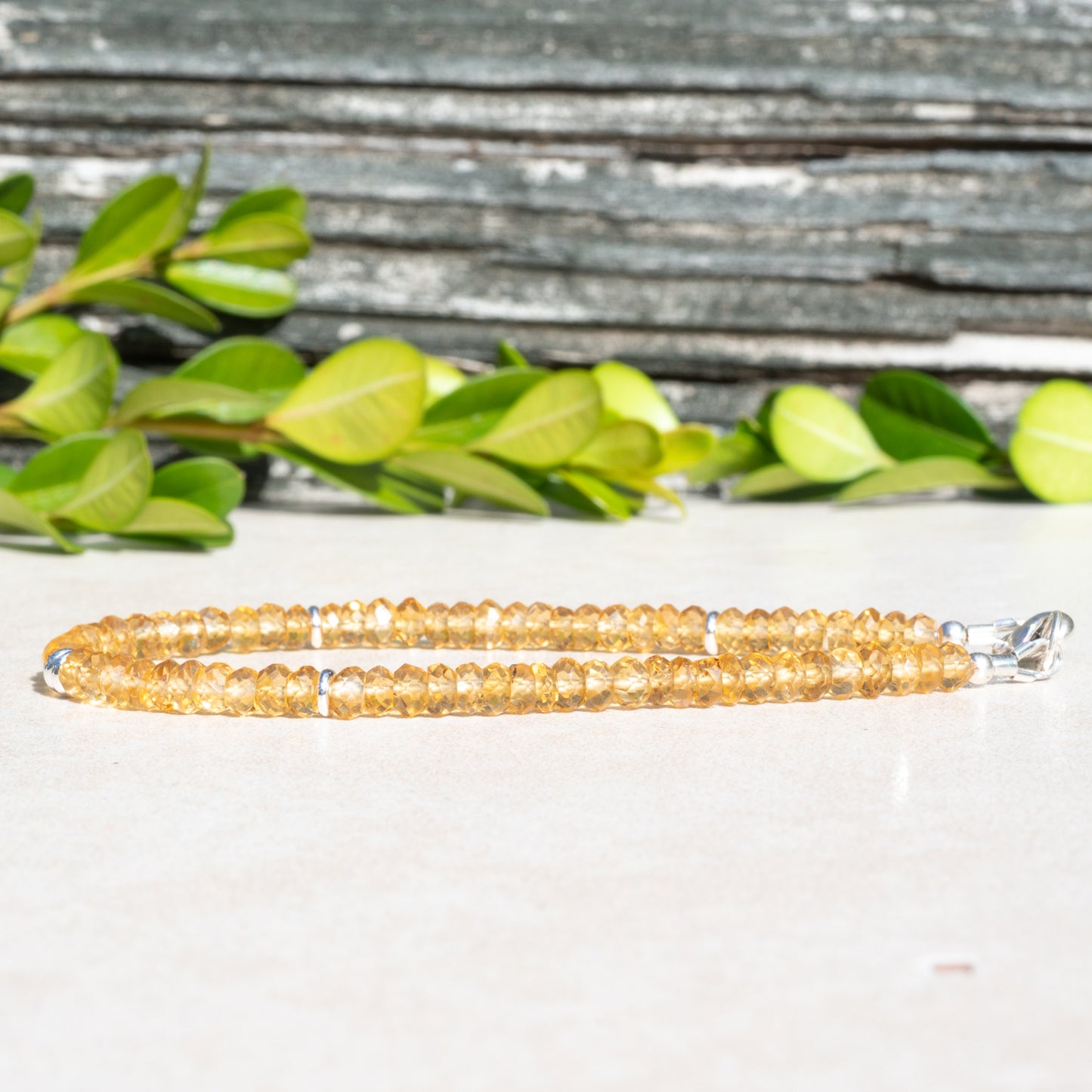 Citrine Gemstone Beaded Bracelet