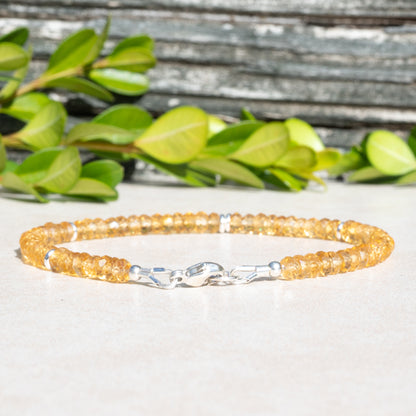 Citrine Gemstone Beaded Bracelet
