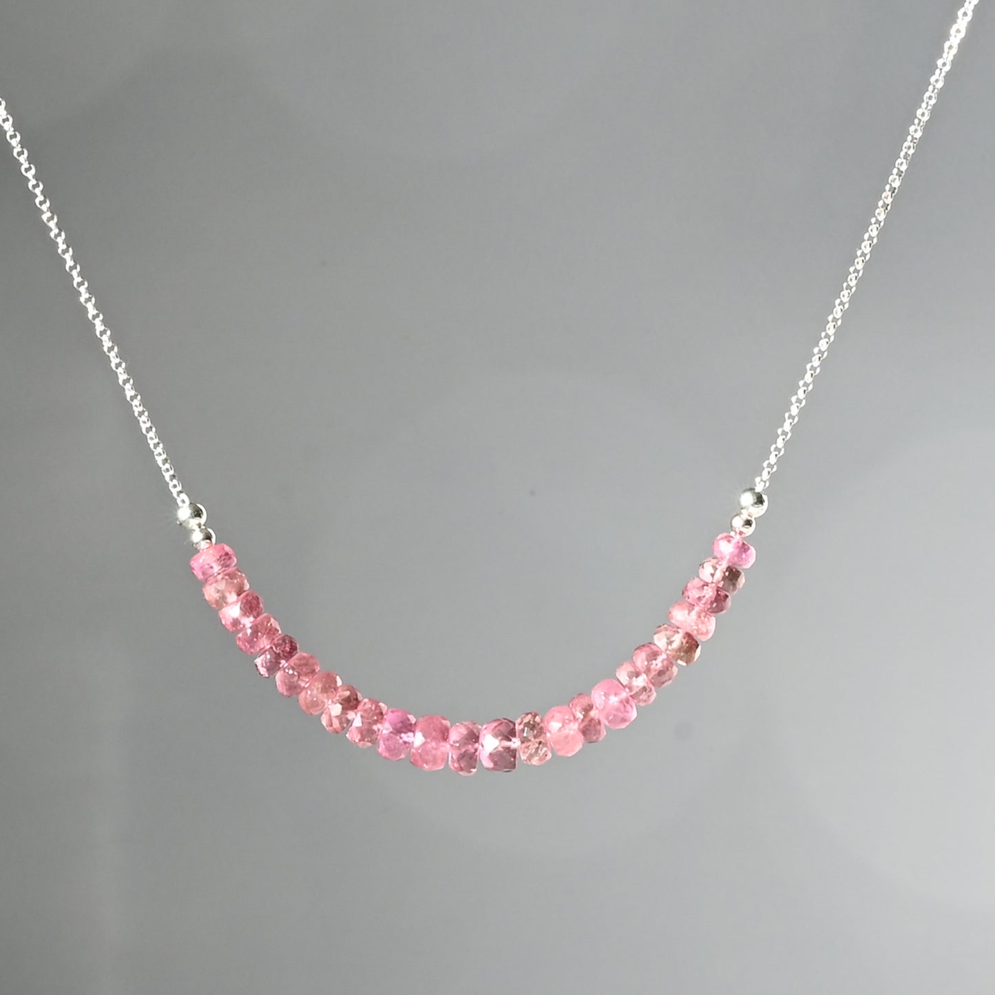 Pink Tourmaline & Sterling Silver Necklace