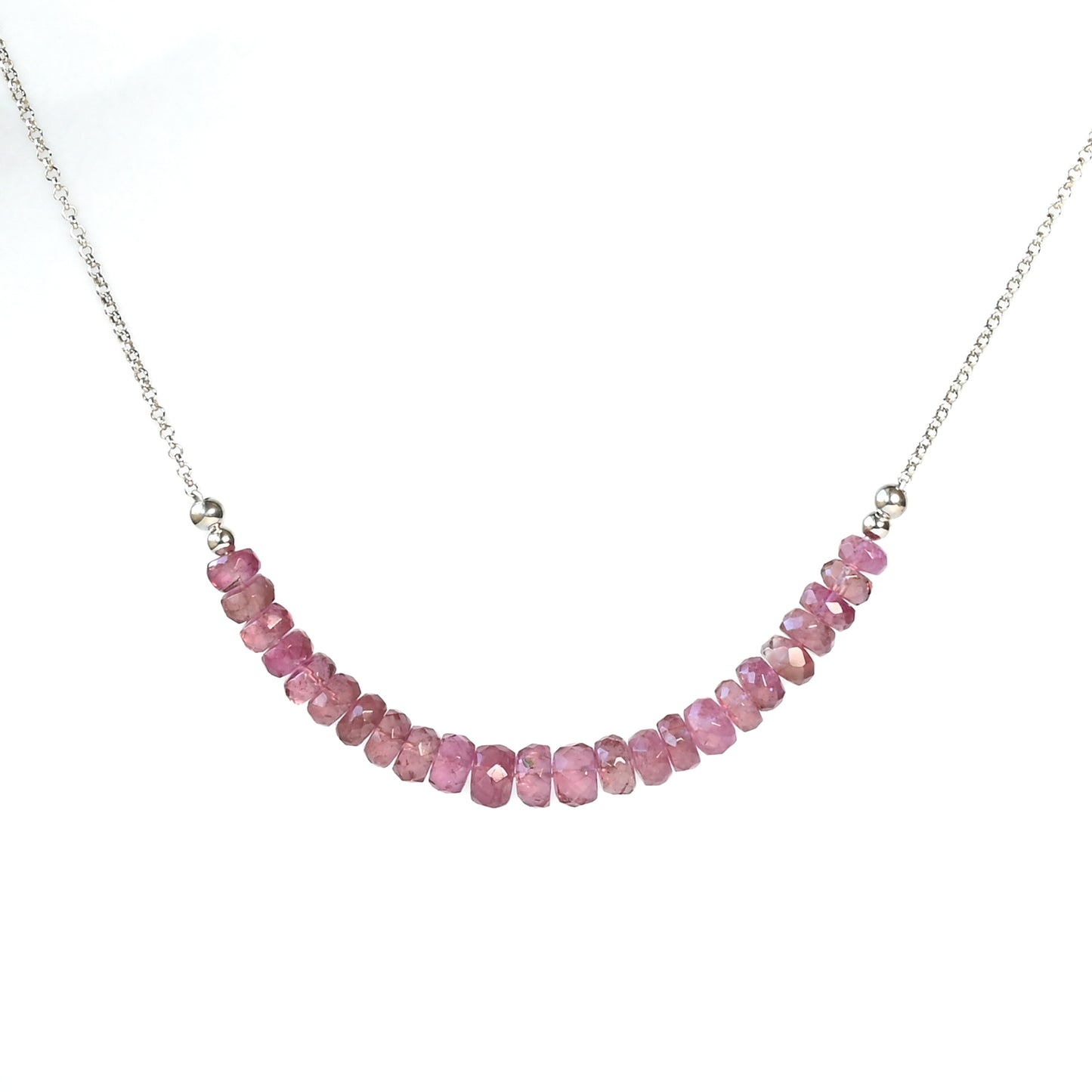 Pink Tourmaline & Sterling Silver Necklace