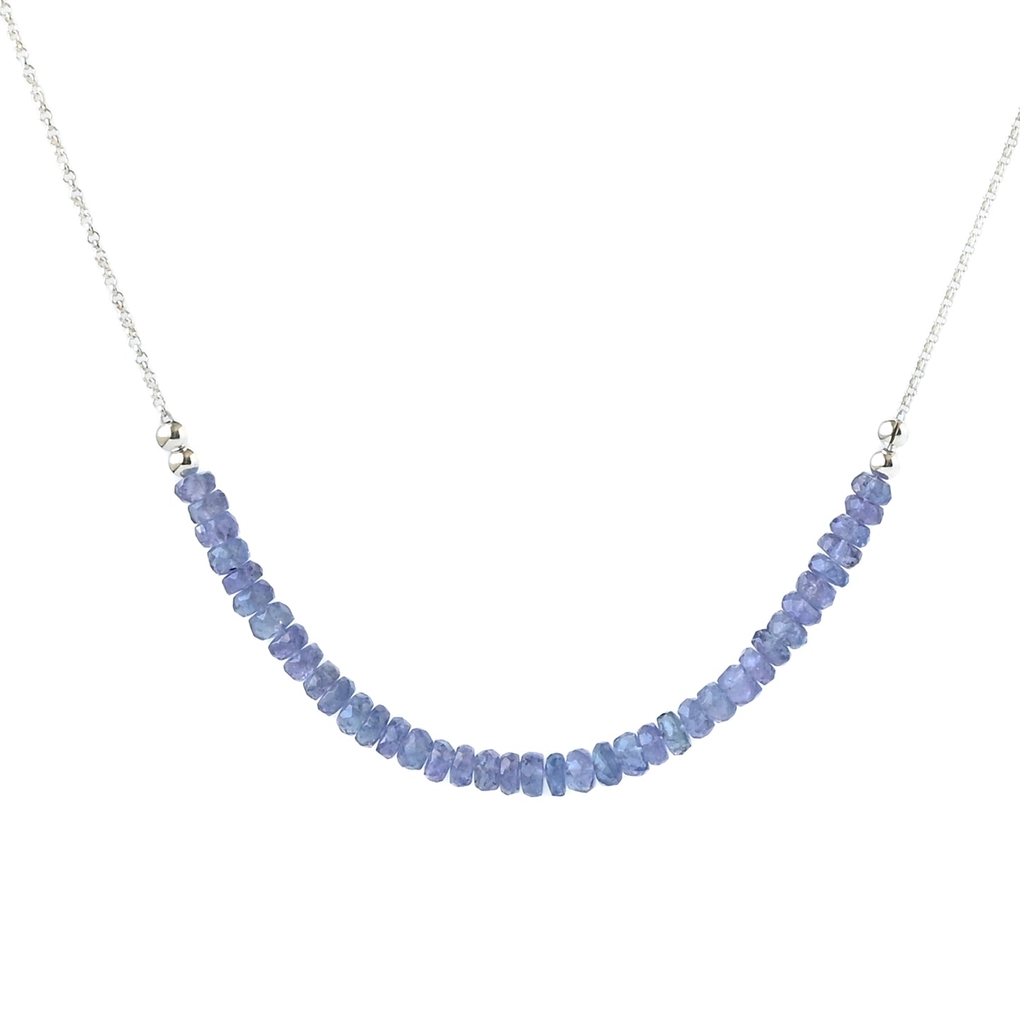 Natural Tanzanite & Sterling Silver Necklace OOAK