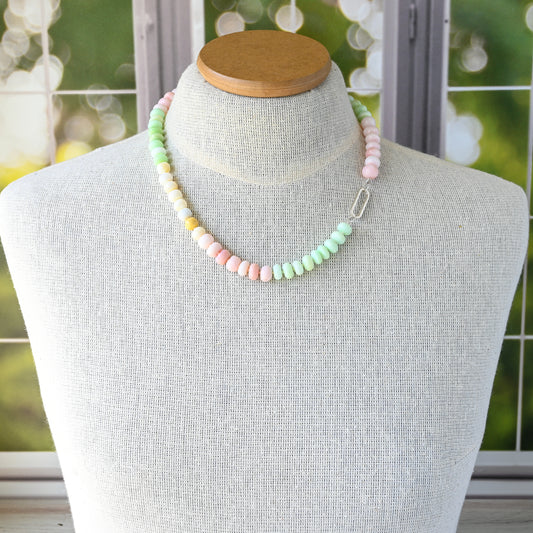 Pastel Opal Hand Knotted Necklace
