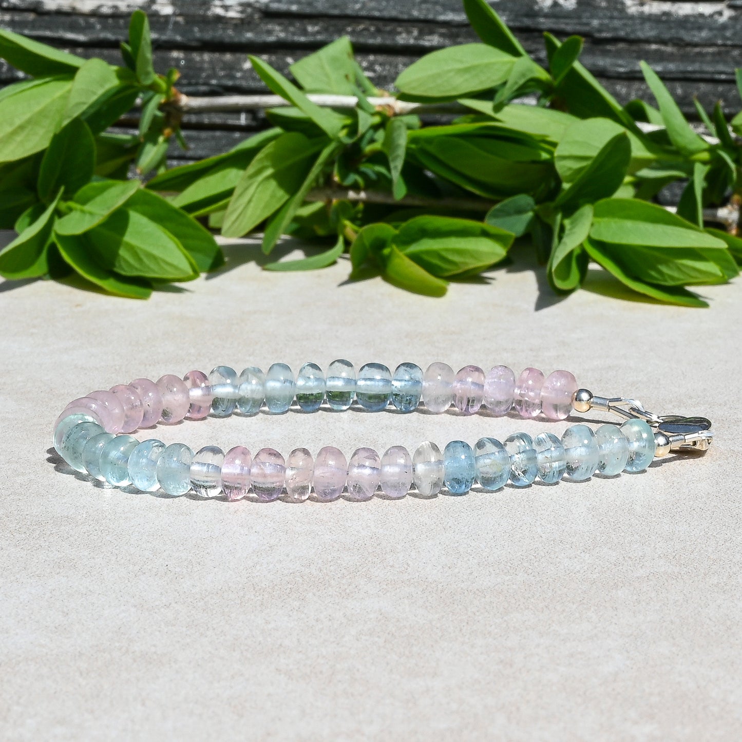 Aquamarine &amp; Morganite Beaded Bracelet