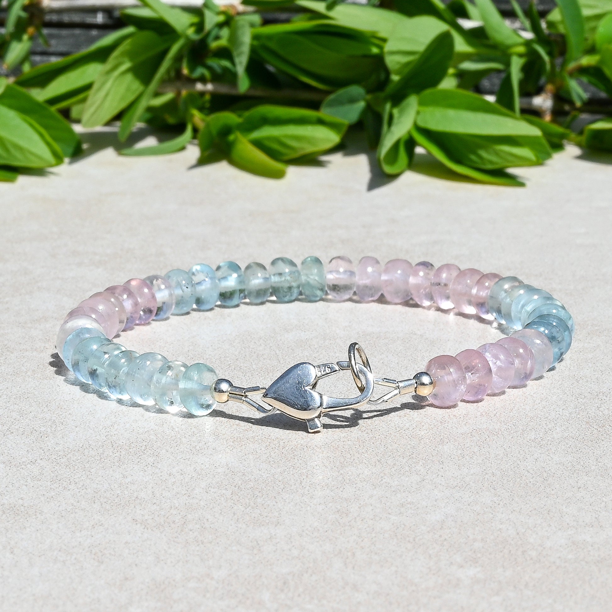 Aquamarine &amp; Morganite Beaded Bracelet