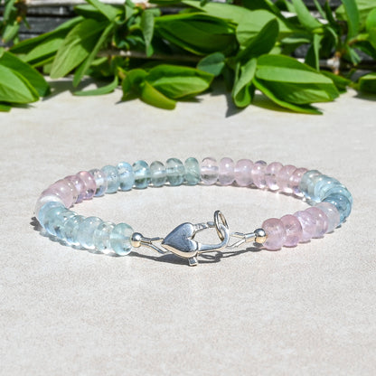 Aquamarine &amp; Morganite Beaded Bracelet