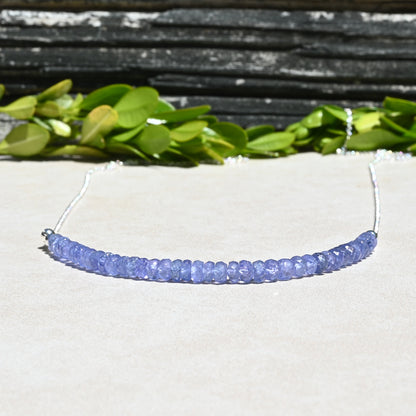 Natural Tanzanite & Sterling Silver Necklace OOAK