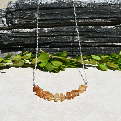 Raw Citrine & Sterling Silver Necklace OOAK