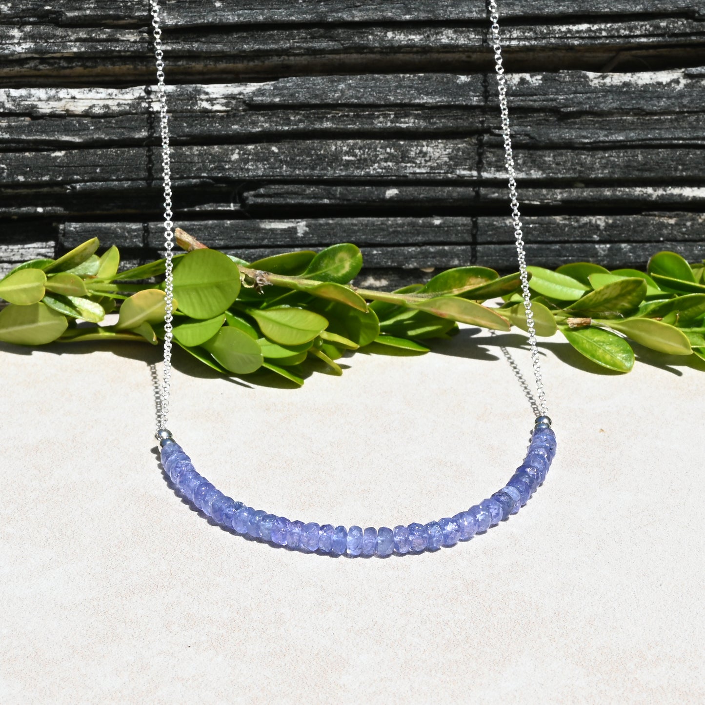 Natural Tanzanite & Sterling Silver Necklace OOAK