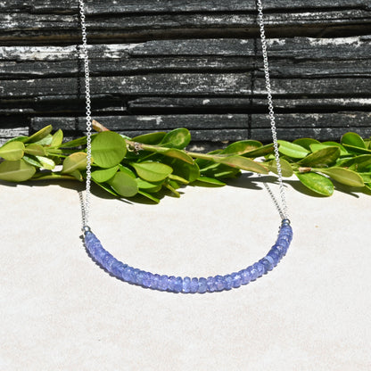 Natural Tanzanite & Sterling Silver Necklace OOAK